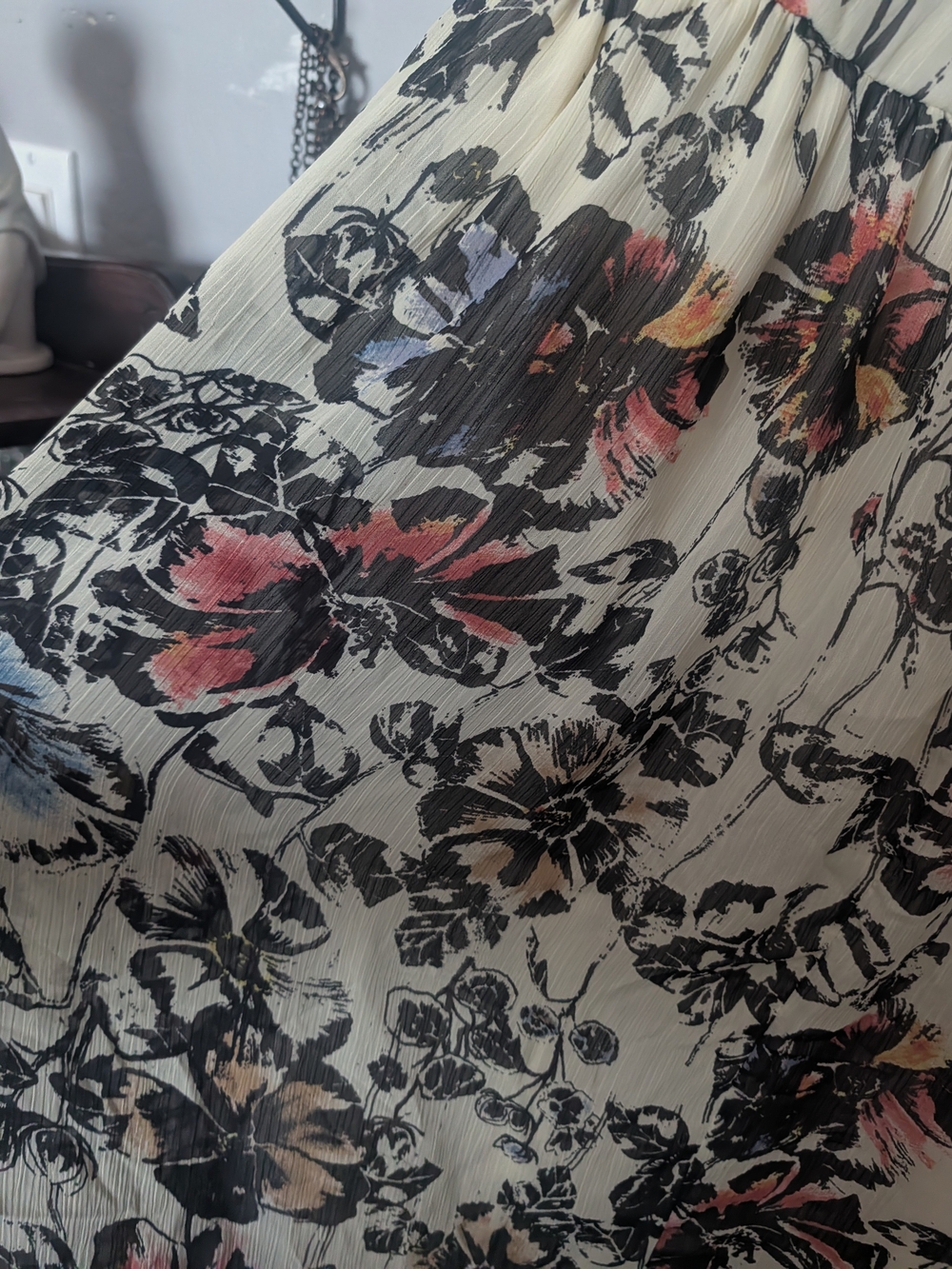 torrid Cream Floral Mini Dress with Black Lace - Picture 5 of 7